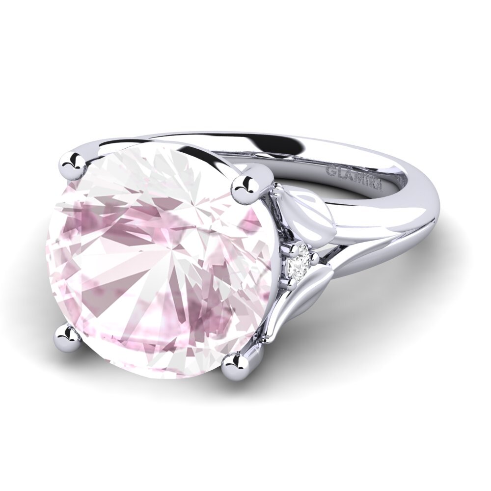 White Silver Kunzite Ring Florrie