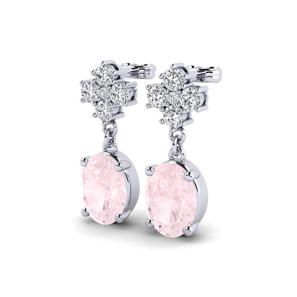 Quartz Rose Boucle d'oreille femme Fluor