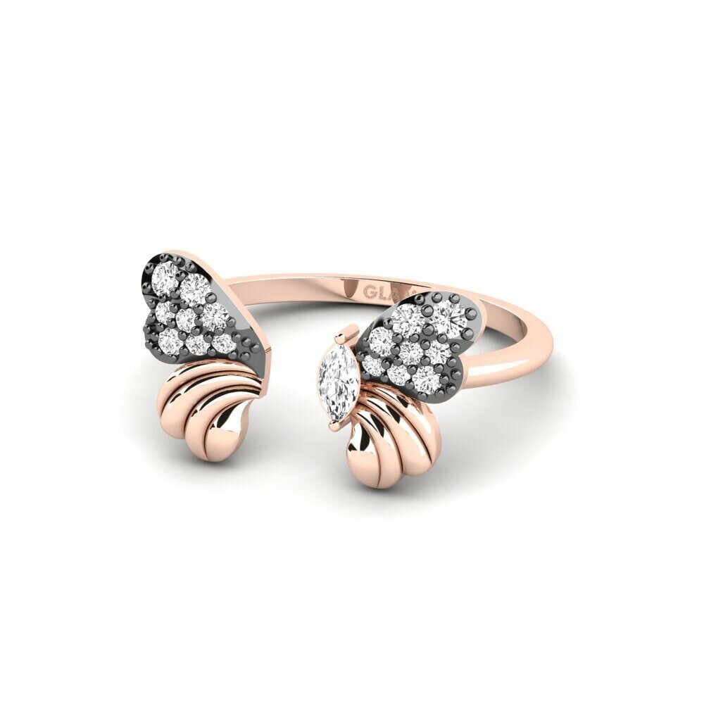Marquise Saphir Blanc Bague Fluture