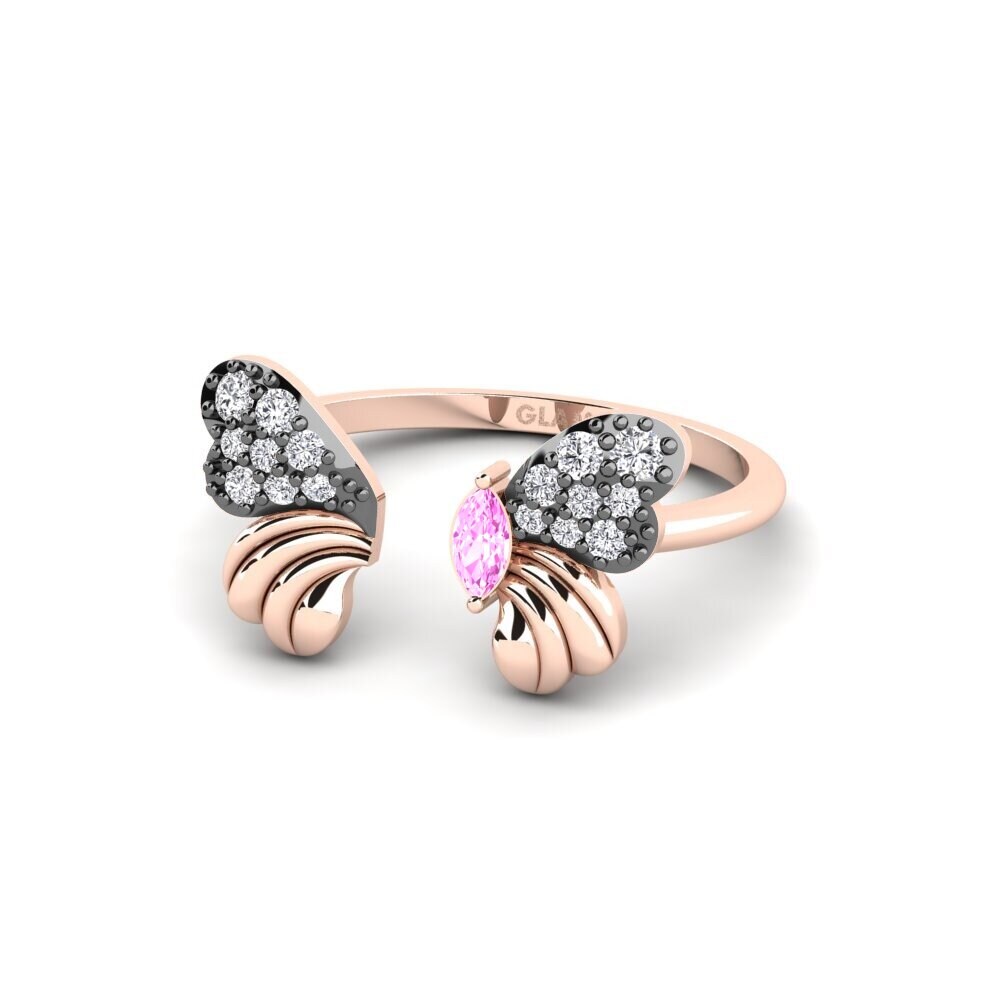Safira Rosa Anel Fluture