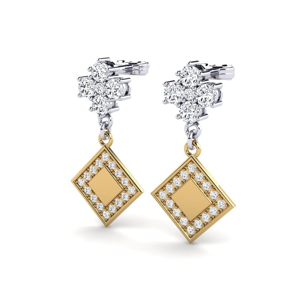 9k Oro Blanco & Amarillo Pendiente de mujer Foetor