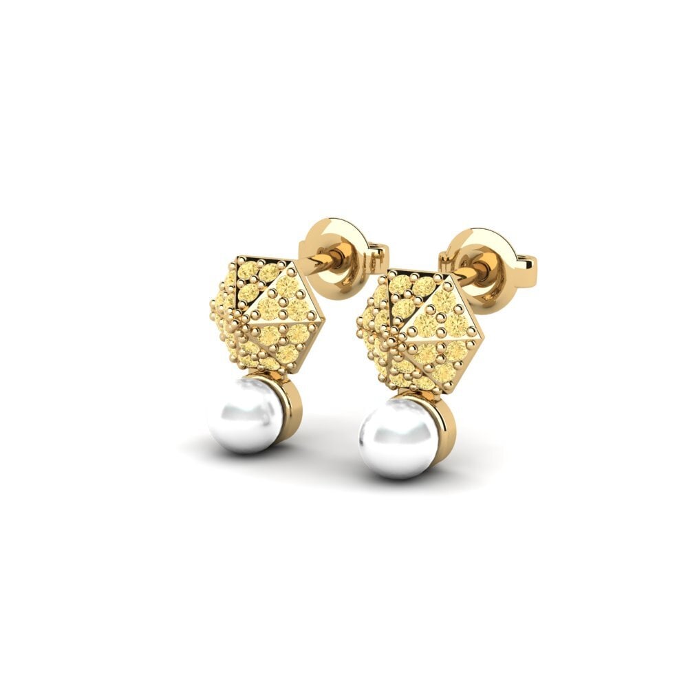 Gele Diamant Dames Oorbellen Folbinlik