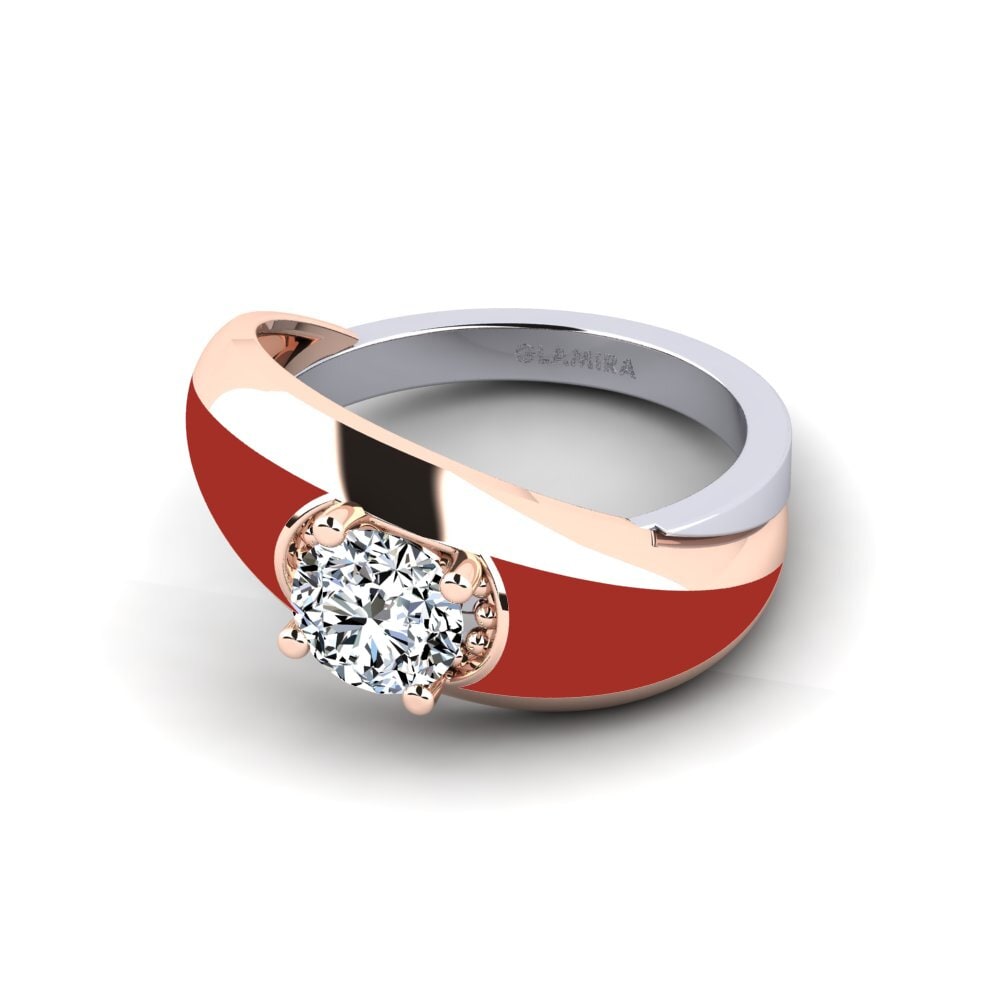 375 Rot & Weißgold Ring Foldent