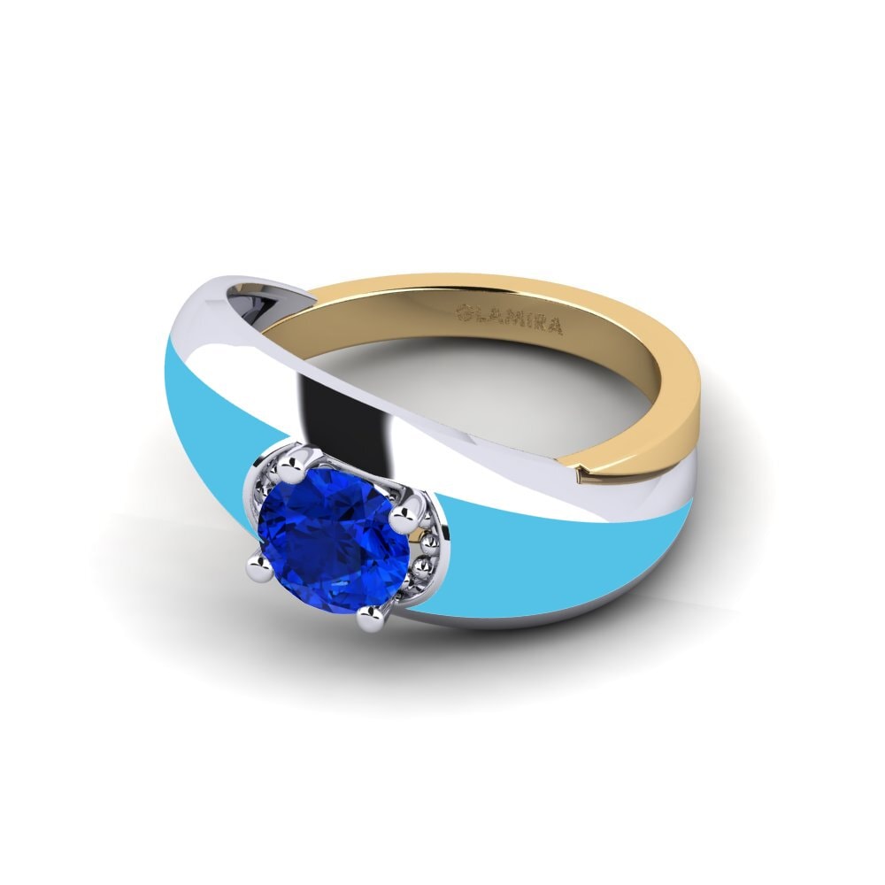 Saphir (im Labor gezüchtet) Ring Foldent