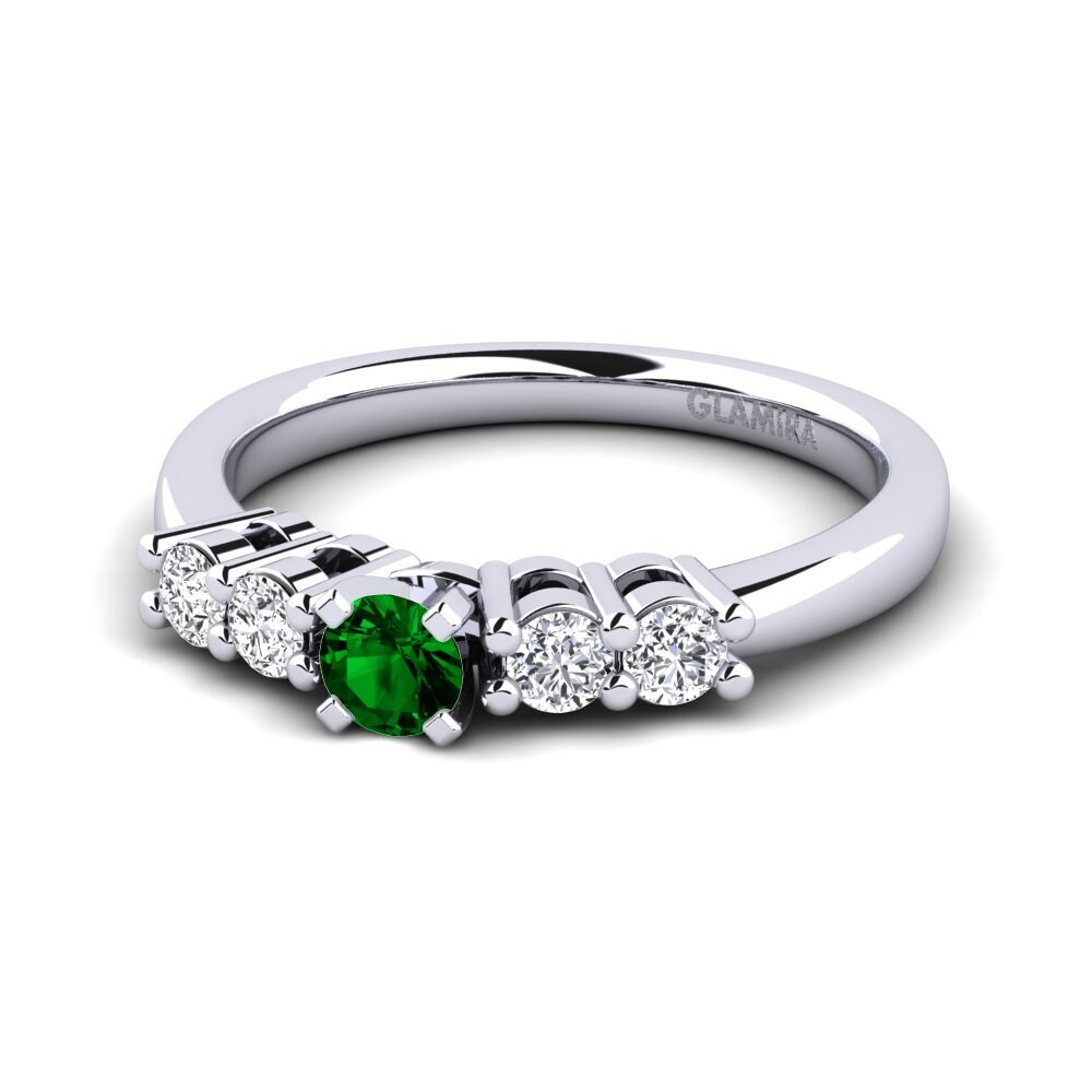 Green Zirconia Engagement Ring Fonda 0.16 crt