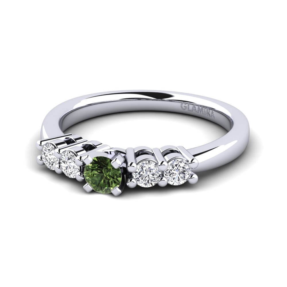 Green Sapphire Engagement Ring Fonda 0.16 crt
