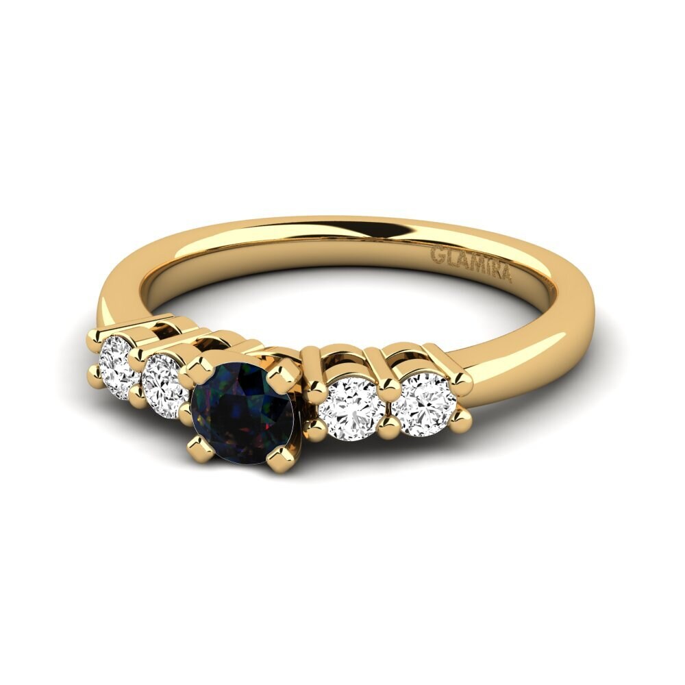 Opalo Negro Anillo de compromiso Fonda