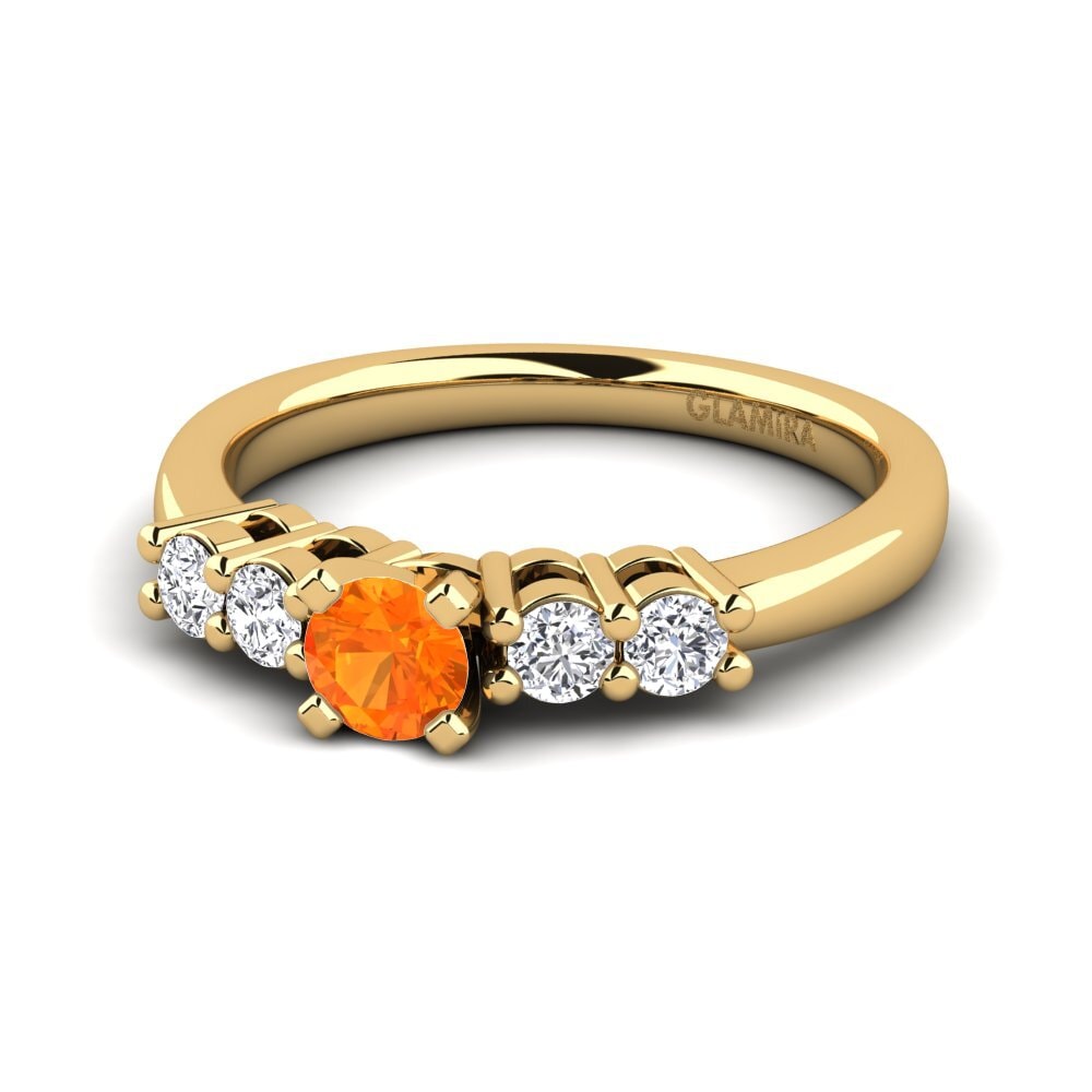 Zafiro Naranja Anillo de compromiso Fonda