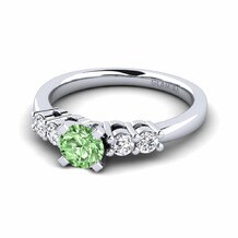3 & 5 Stones Green Diamond Rings