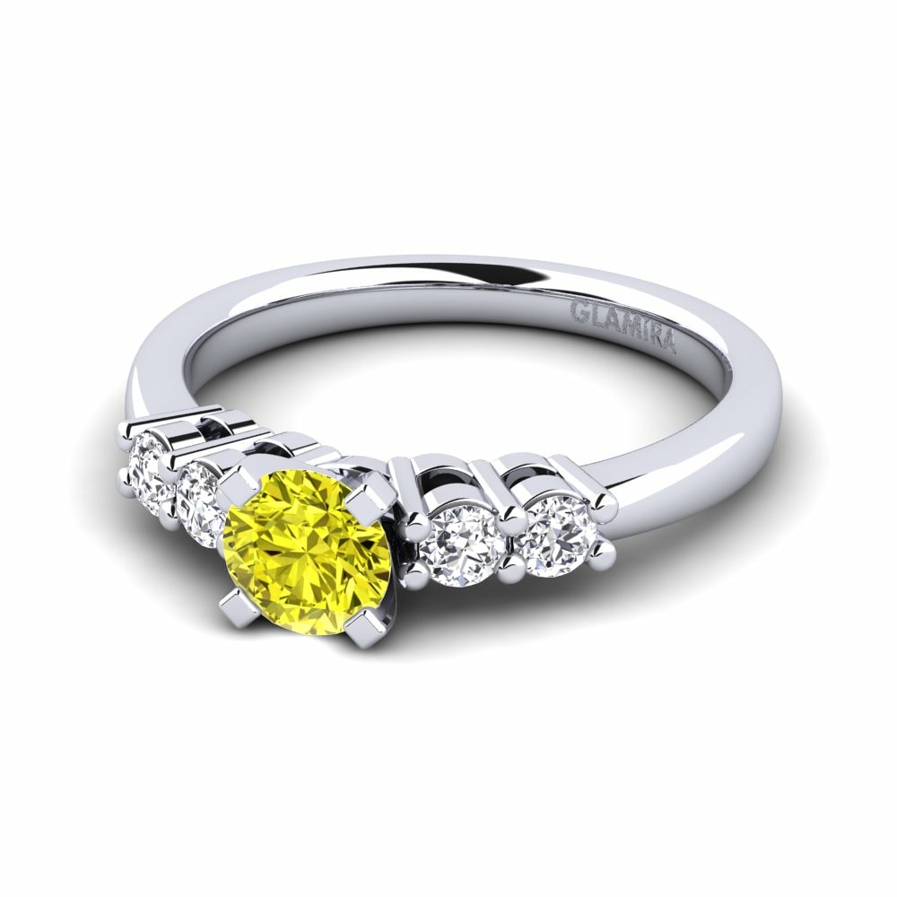 3 & 5 Stones Yellow Diamond Rings