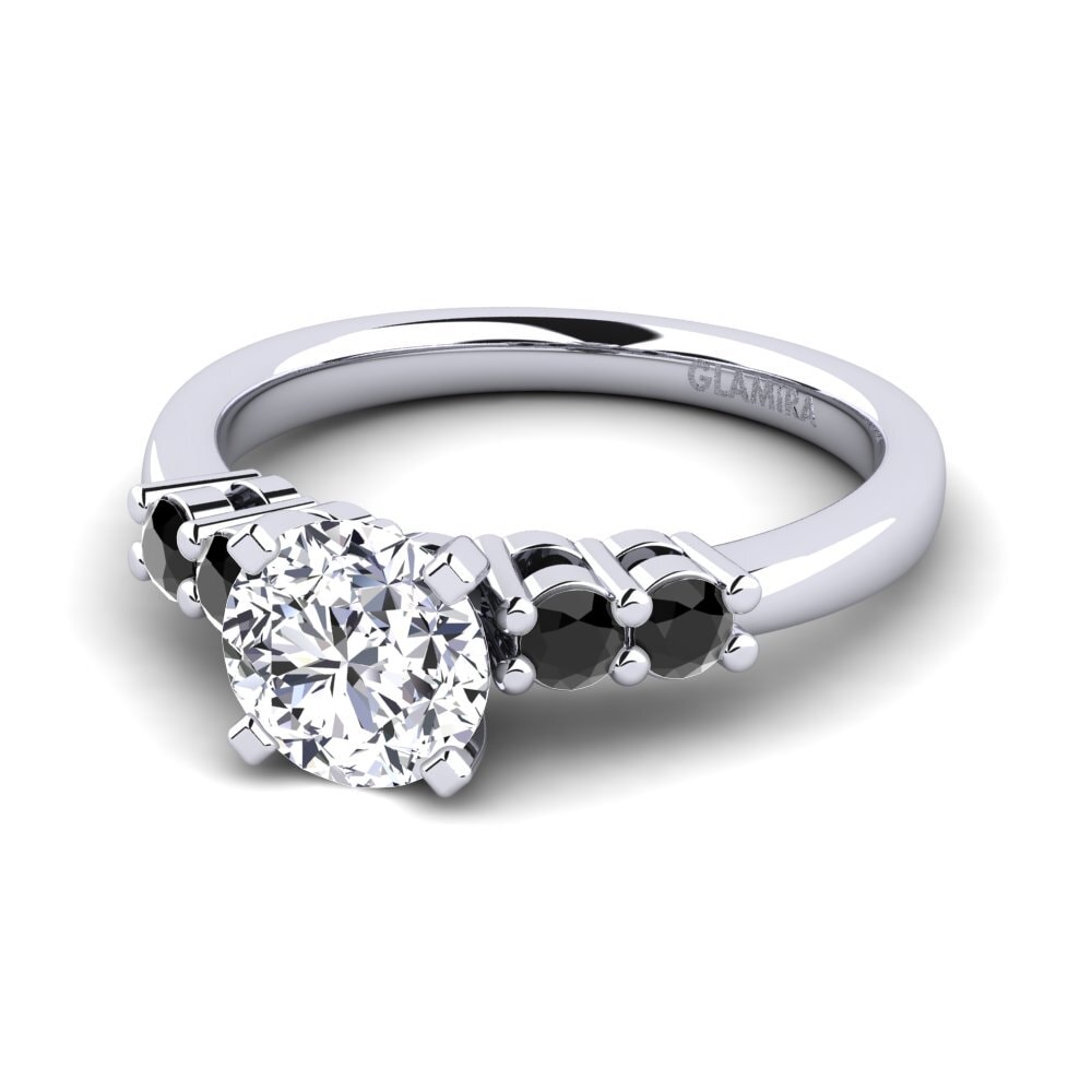 18k Oro Blanco Diamante Anillo de compromiso Fonda 1.0 crt