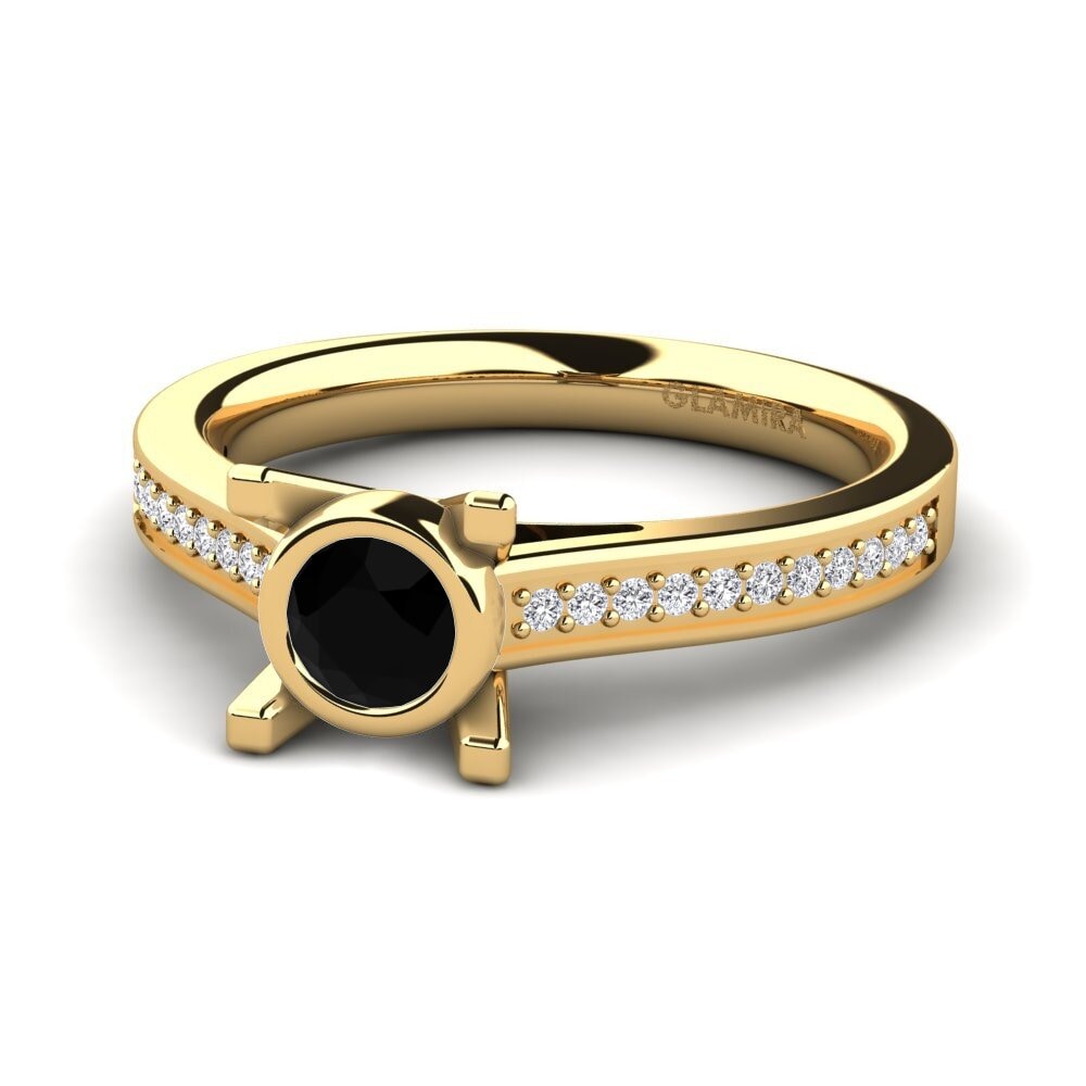 Zafiro negro Anillo de compromiso Fontanne
