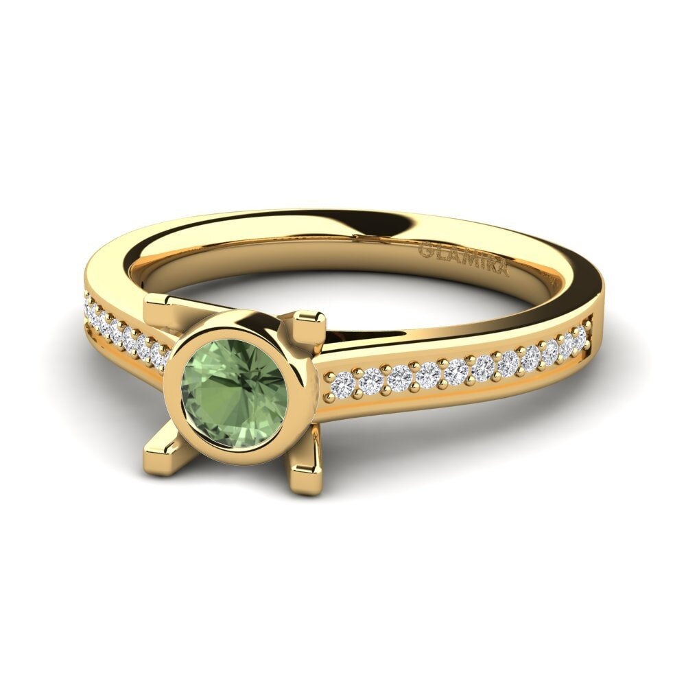 Zafiro Verde Anillo de compromiso Fontanne