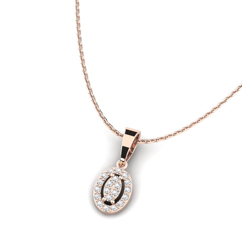 14k Oro Rosa Colgante de Mujer Foob