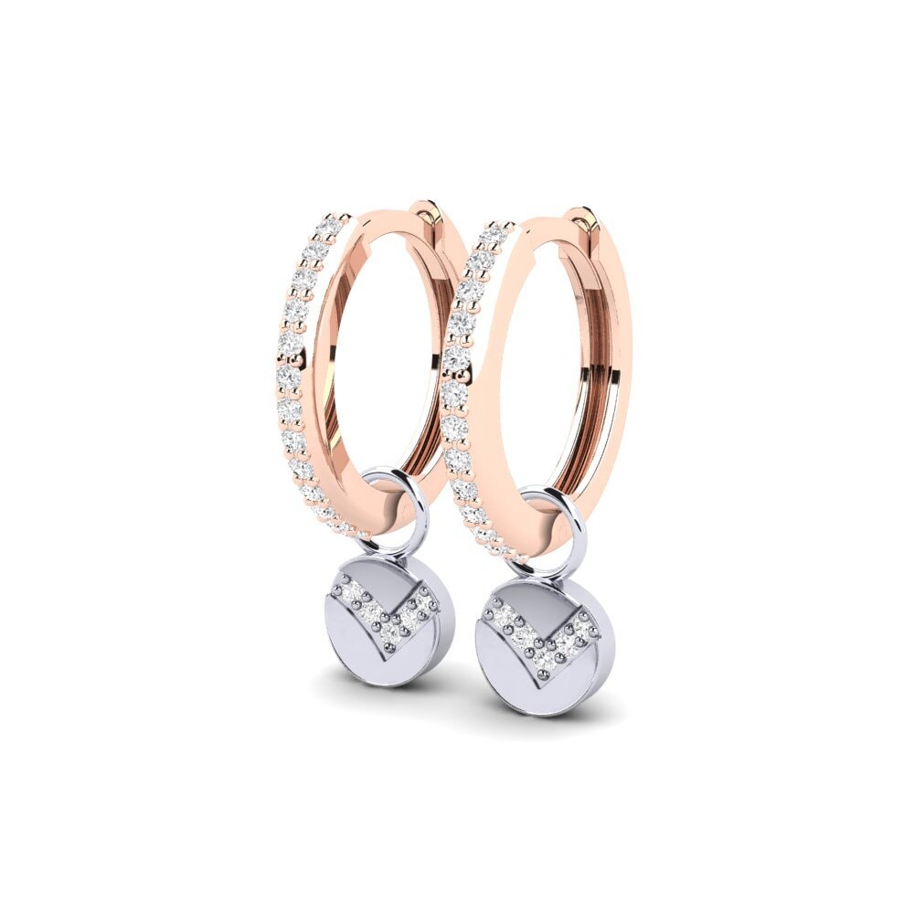 9k Oro Rosa/Blanco Pendiente de mujer Forakel