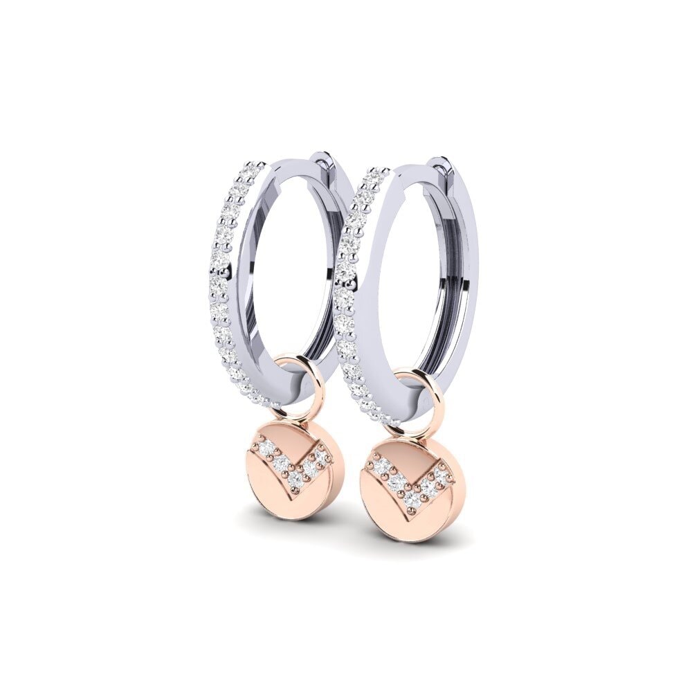 14ct White & Rose Gold Women's Earring Forakel