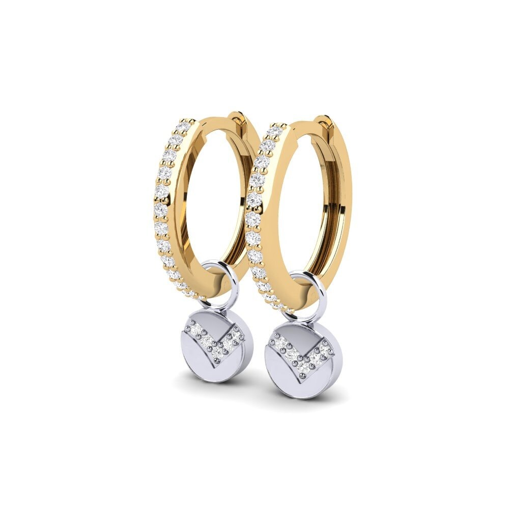 14ct Yellow & White Gold Women's Earring Forakel