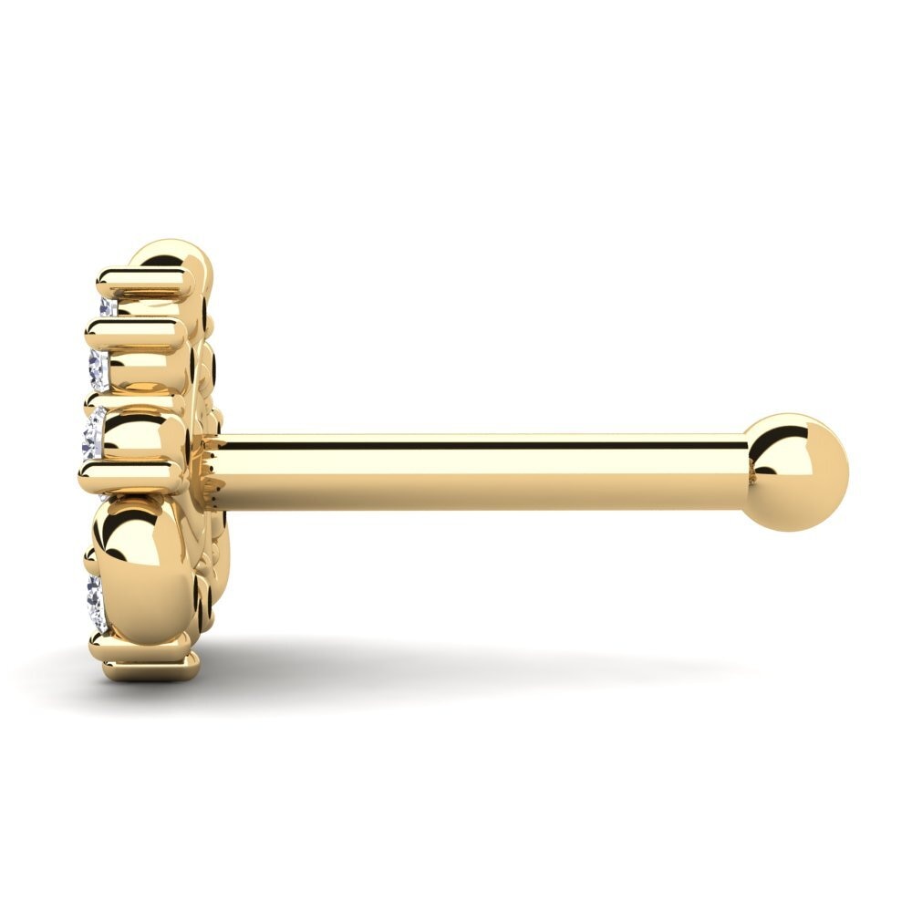 Basque Pin Koop GLAMIRA Neus Pin Forbasque in 0.05 Karaat Rond geslepen 14K Geel ...