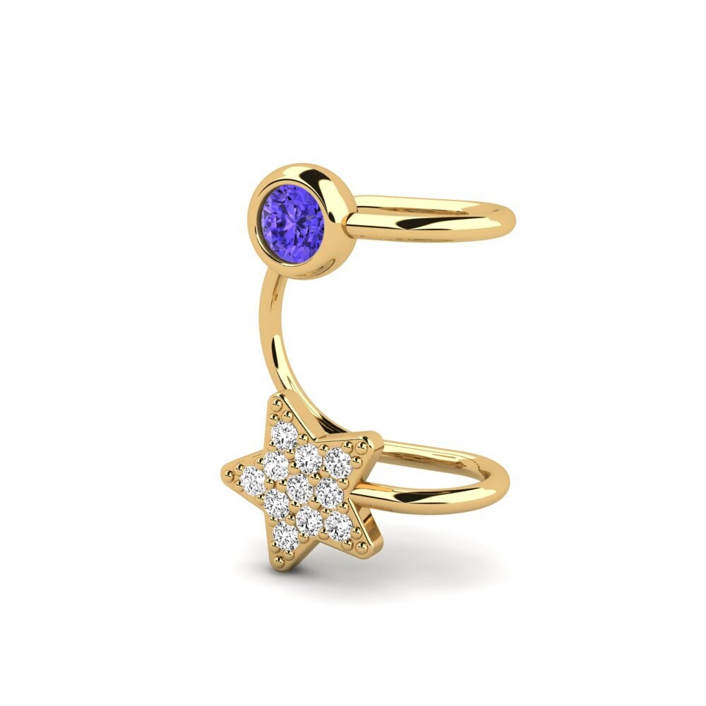 14ct Yellow Gold Tanzanite Women's Earring Forel