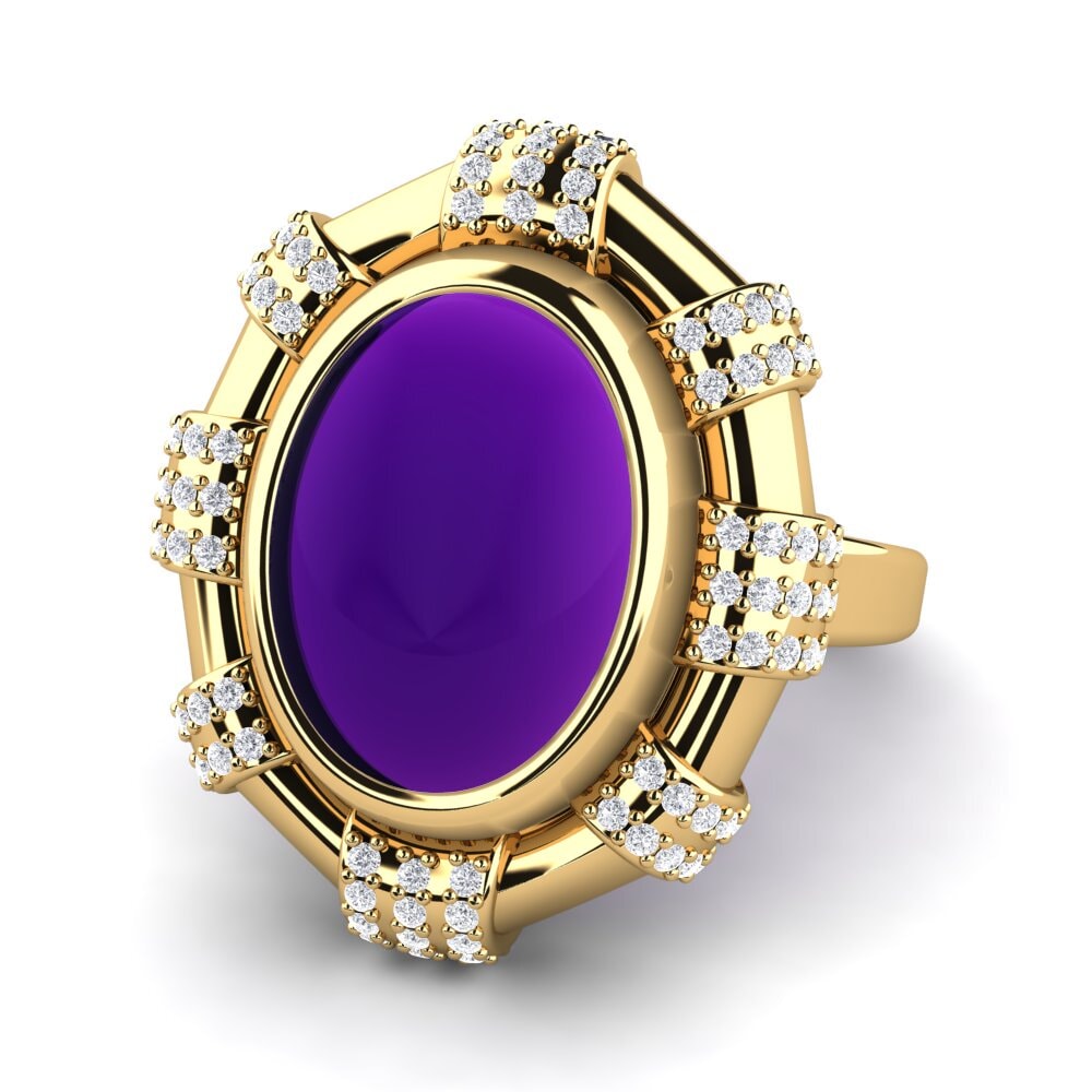 Cabochon Ametista Anel Forenza