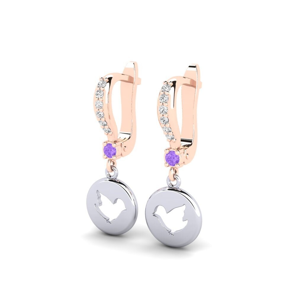 14k Rose & White Gold Amethyst Kid's Earring Formulation