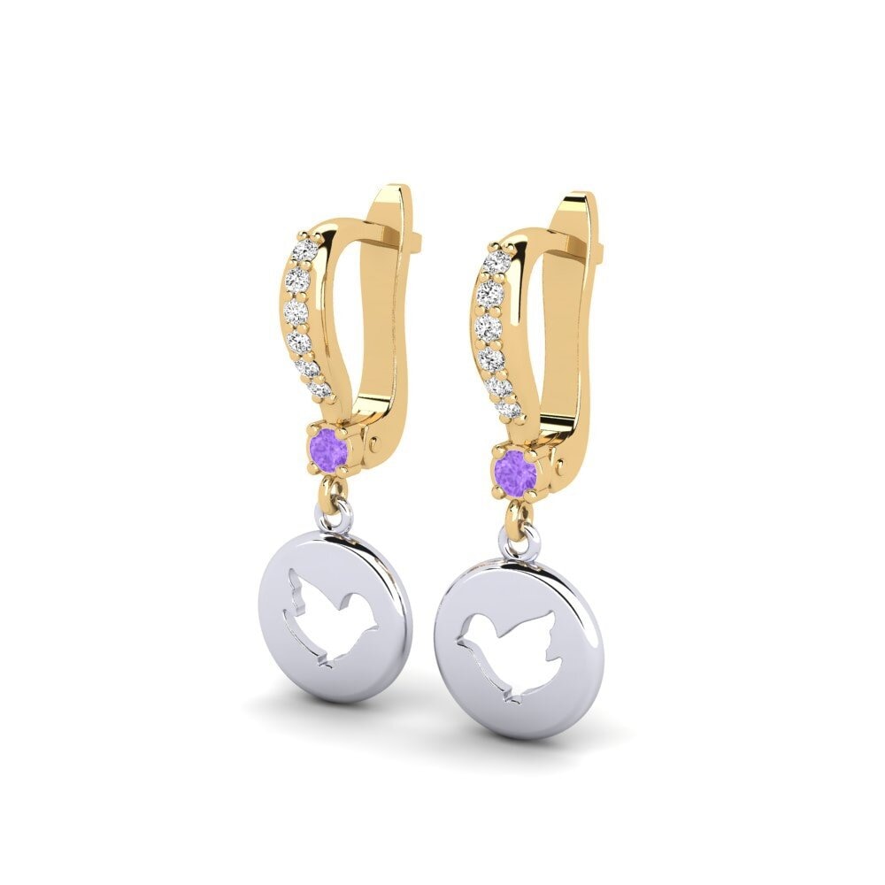 14k Yellow & White Gold Amethyst Kid's Earring Formulation