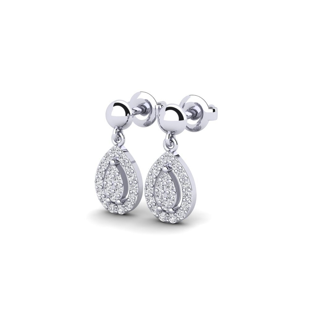 14k Oro Blanco Pendiente de mujer Forsegle