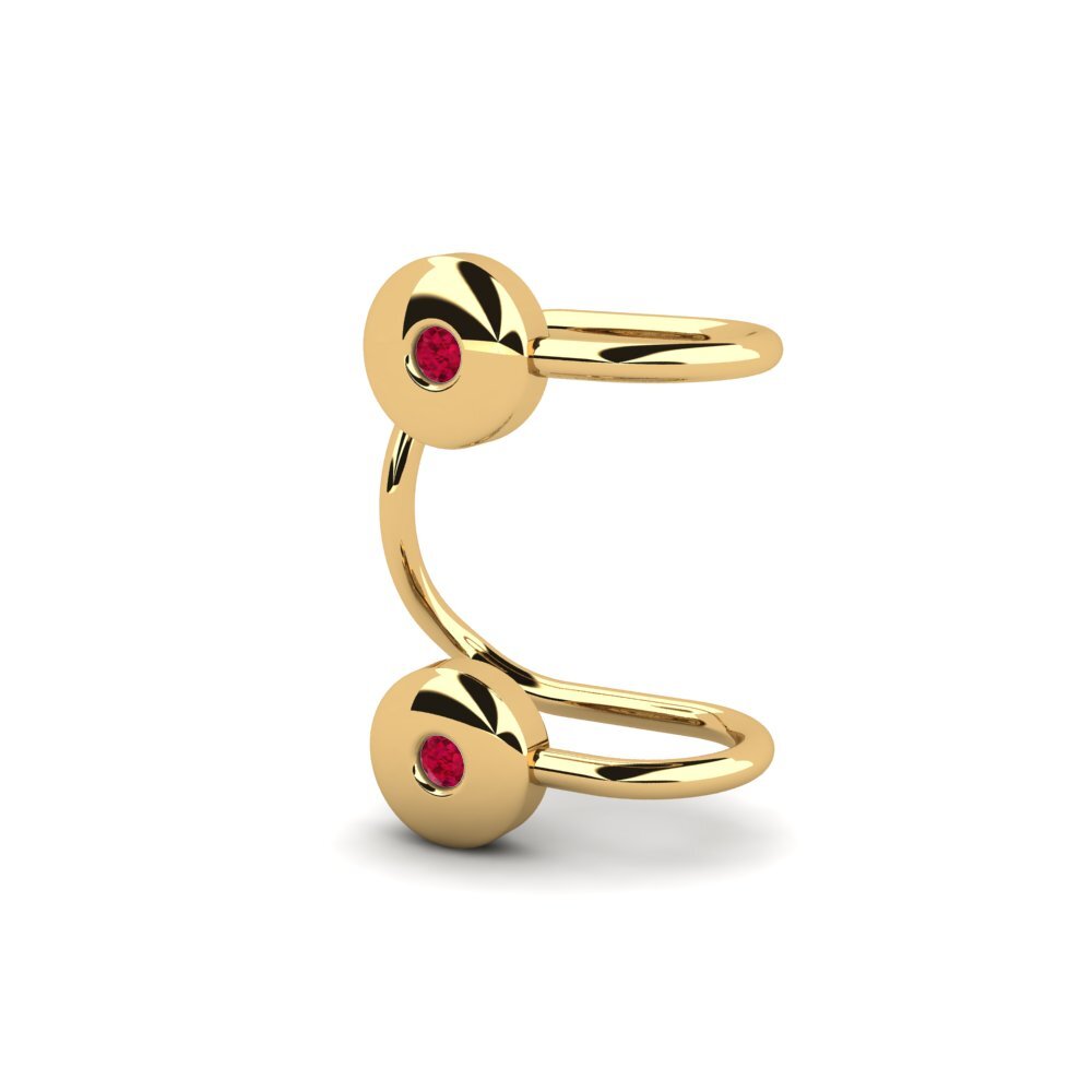 14ct Yellow Gold Ruby Women's Earring Forsyth