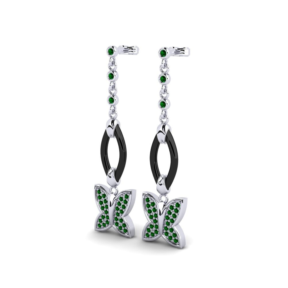 White Silver Green Zirconia Women's Earring Fortin