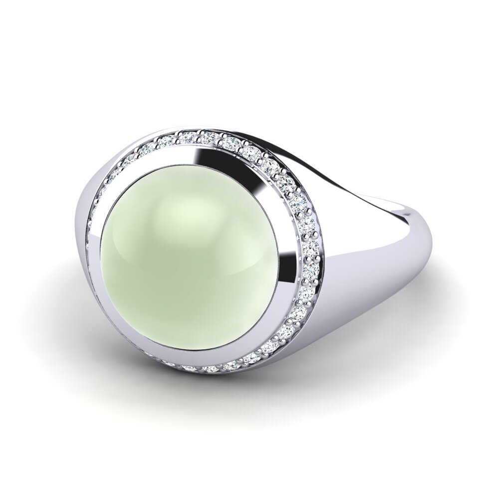 Cabochon Ametista Verde Anel Fortnie