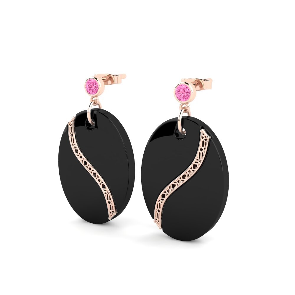 Safira Rosa Brincos Feminino Forward