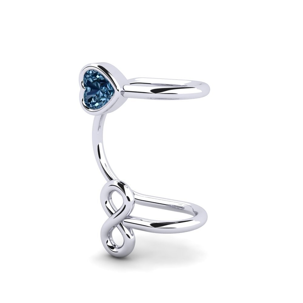 Corazón Diamante Azul Pendiente de mujer Foutch