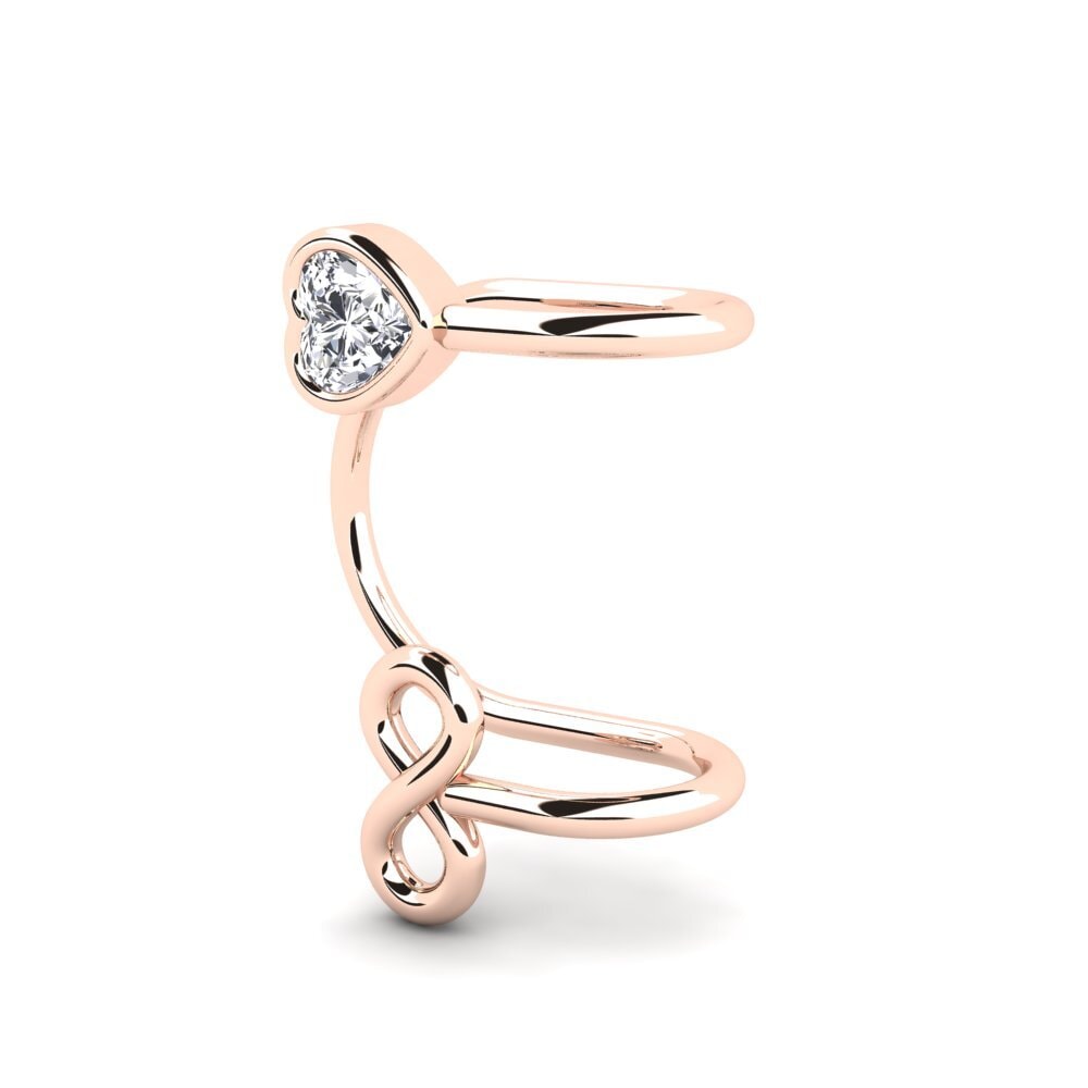 9k Oro Rosa Corazón Pendiente de mujer Foutch