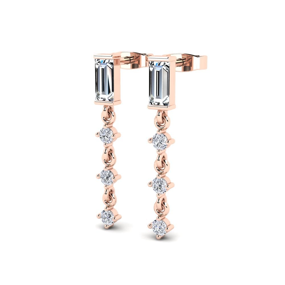 14ct Rose Gold Zirconia Women's Earring Foxe