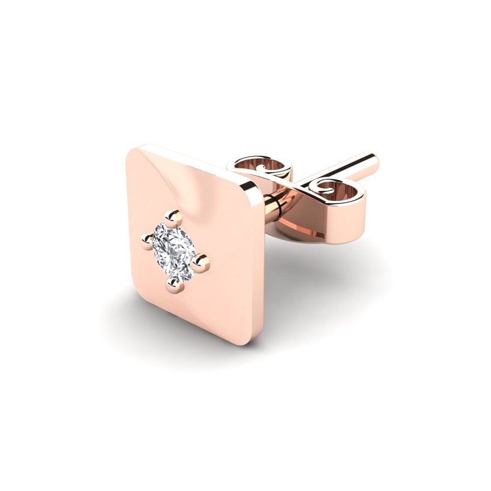 18k Oro Rosa Diamante Pendiente para hombre Foxen