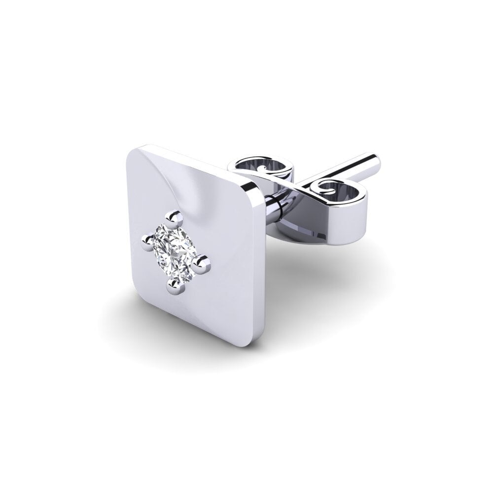 585 Bílé zlato Laboratorně vytvořené diamanty Pánské náušnice Foxen