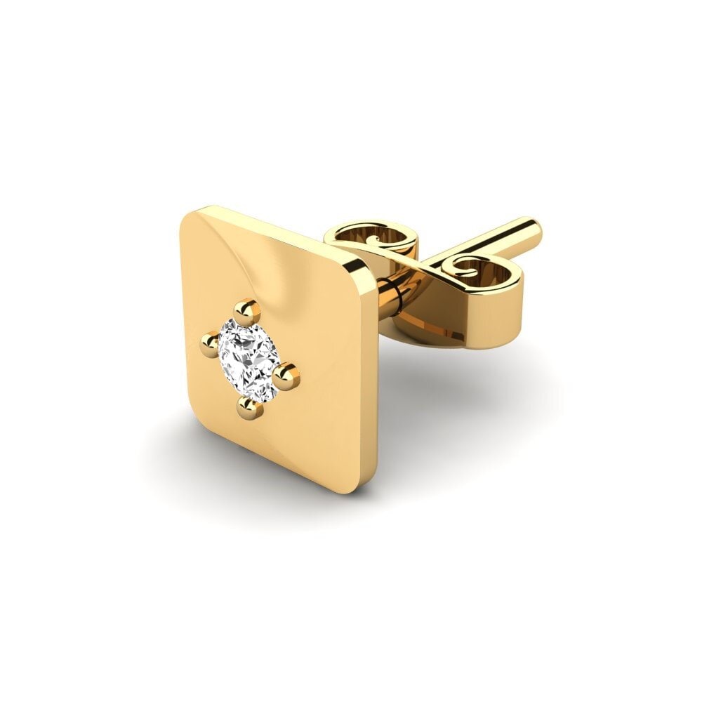 9ct Yellow Gold Moissanite Men's Earring Foxen