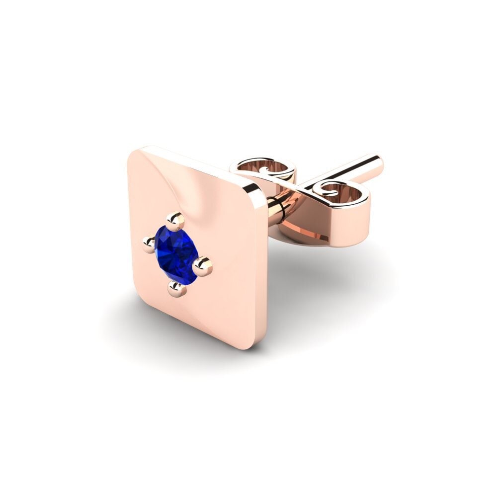 14ct Rose Gold Sapphire Men's Earring Foxen