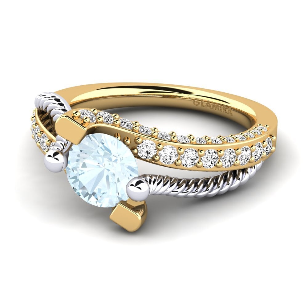 Aguamarina Anillo de compromiso Fraga