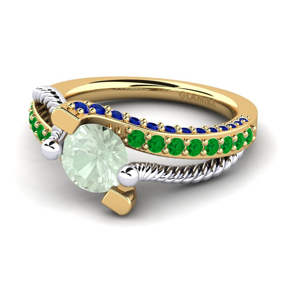 Green Amethyst Engagement Ring Fraga