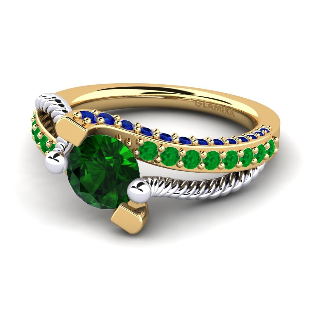Green Tourmaline Engagement Ring Fraga