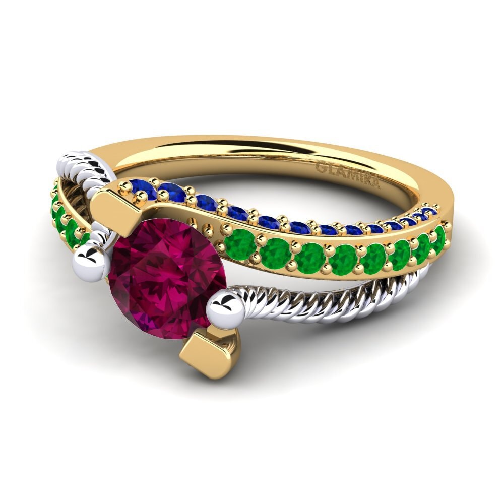 Rhodolite Garnet Engagement Ring Fraga