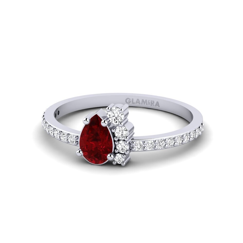 Circonita Roja Anillo de compromiso Fragos