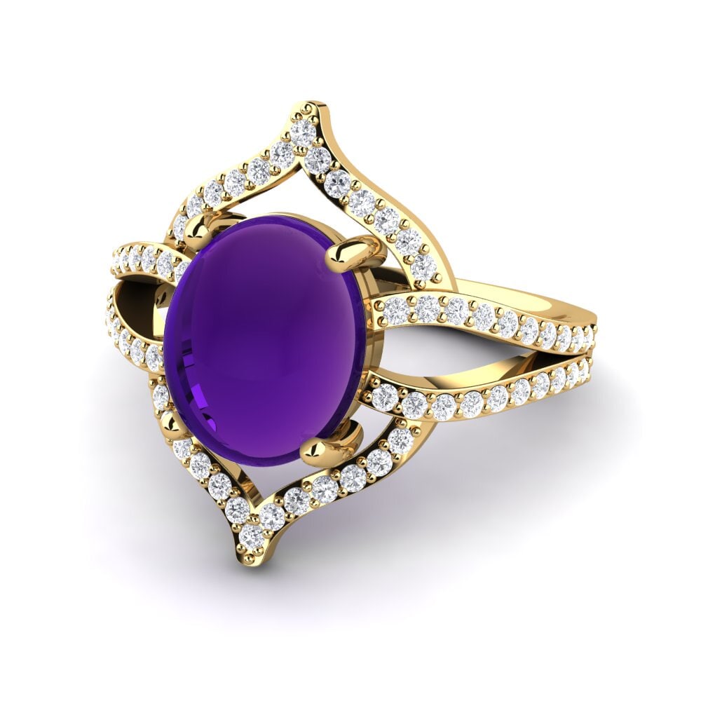 Cabochon Ametista Anel Francesca