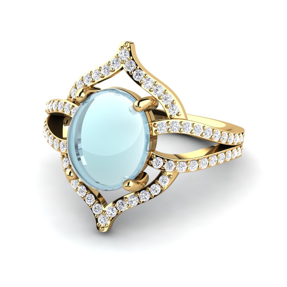 Cabochon Aquamarin Ring Francesca