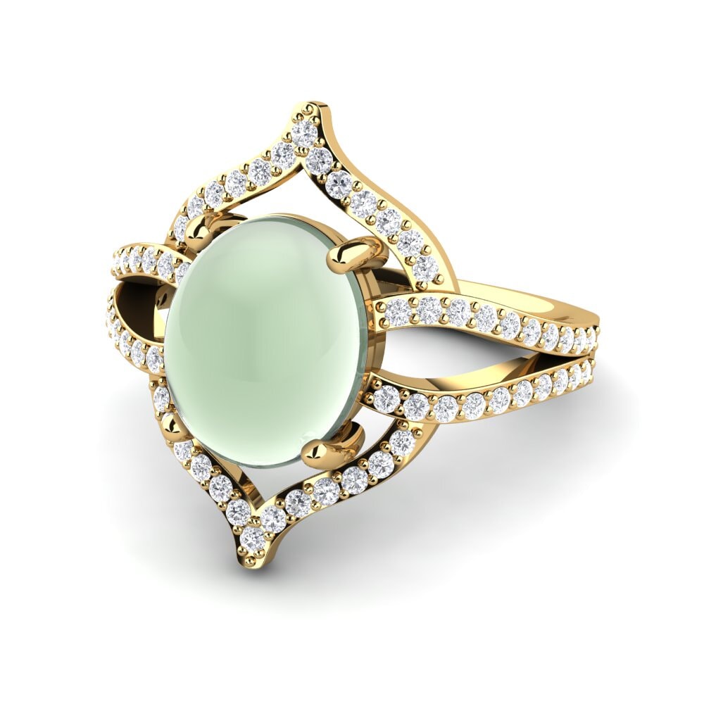 Cabochon Ametista Verde Anel Francesca