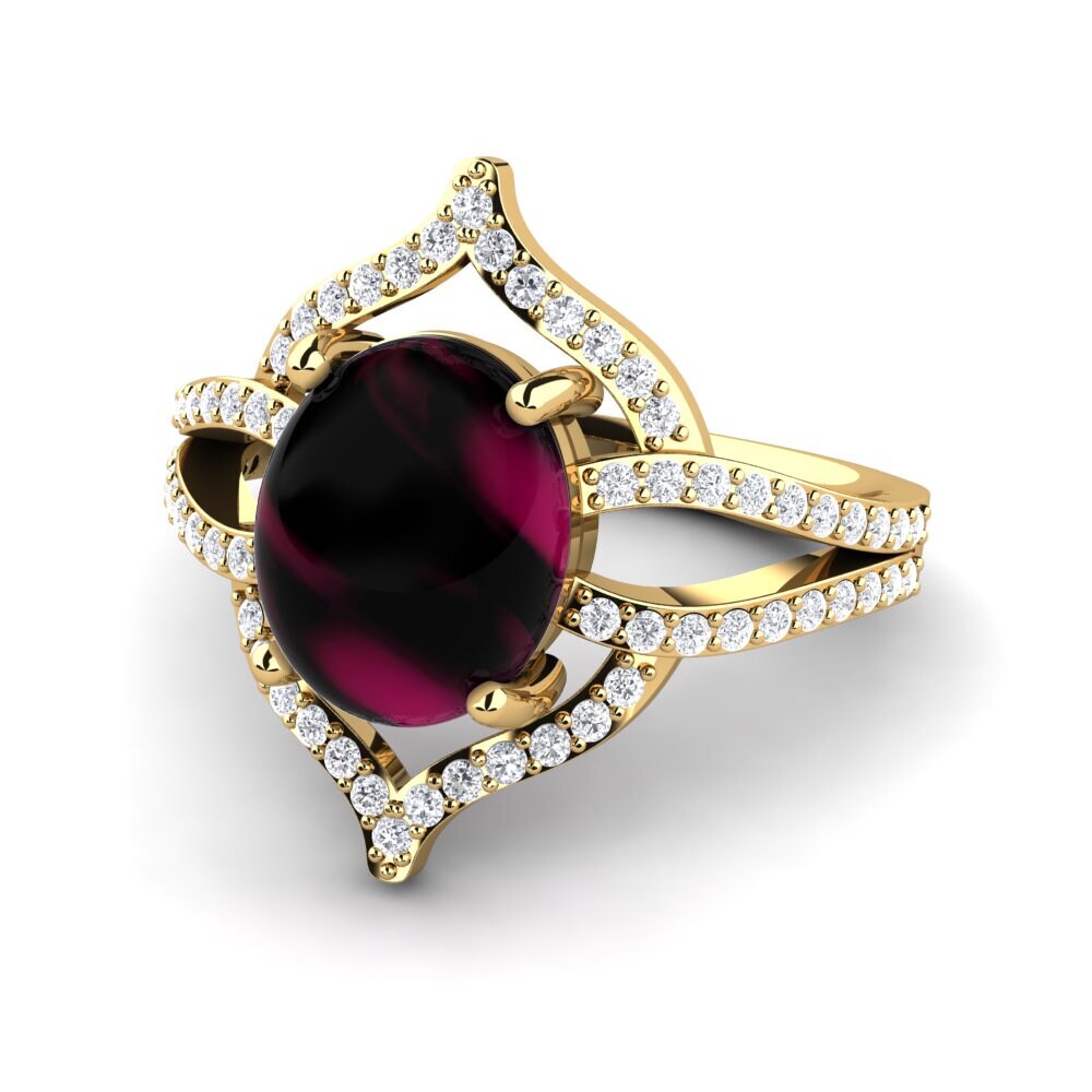 Cabochon Granada Rodolita Anel Francesca
