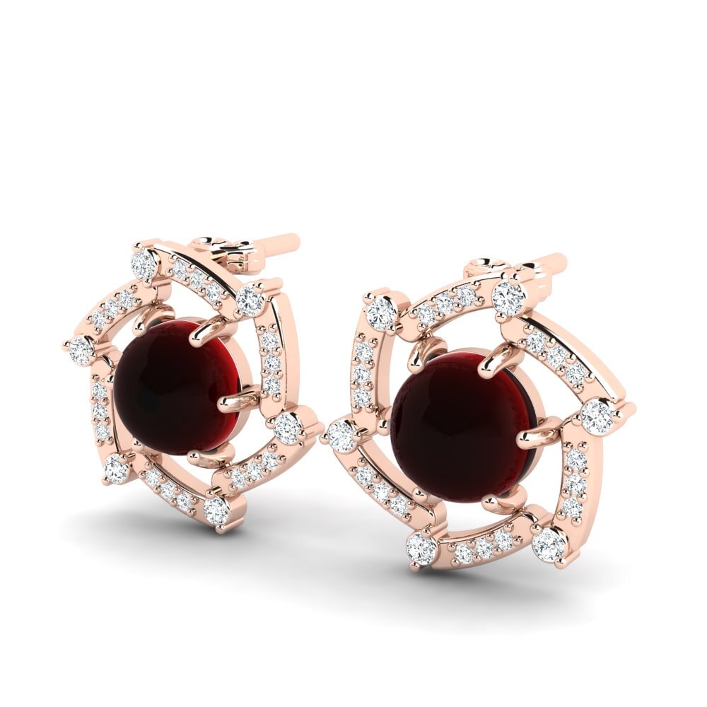 red-375 Cabochon Granada Brincos Feminino Francess