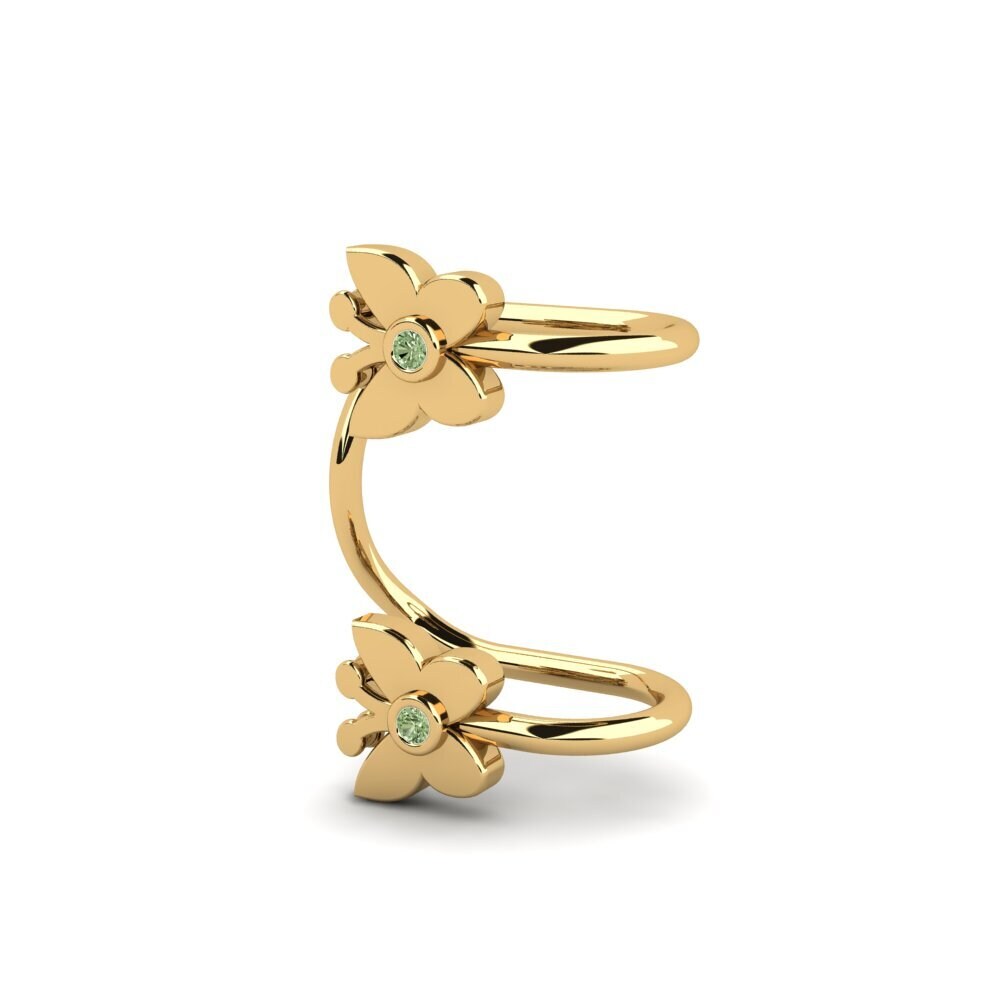 14ct Yellow Gold Green Diamond Women's Earring Francie