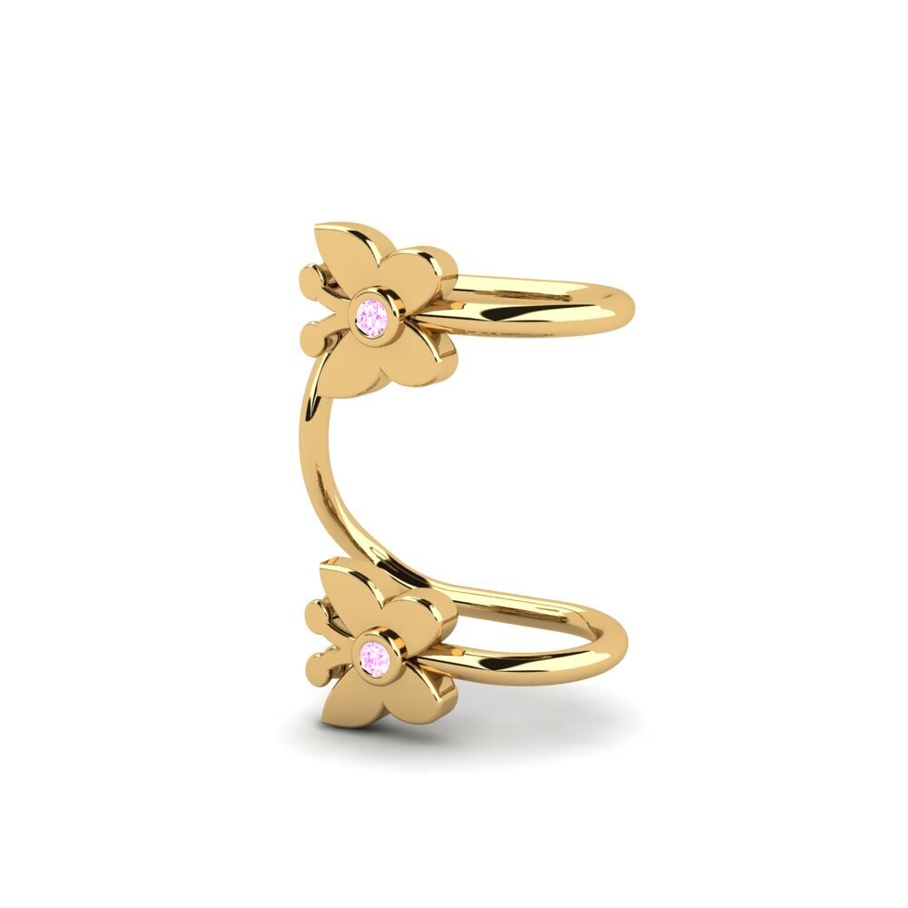 14ct Yellow Gold Pink Sapphire Women's Earring Francie